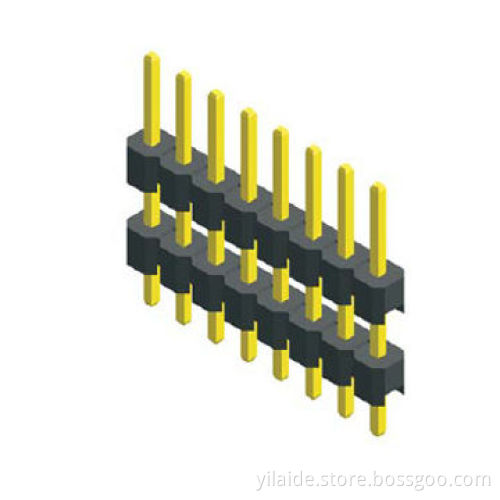2.54 Pitch Pin Header with LCP/NY6T, Plating Gold Flash and Tin, Comes in Box/Tube/T&R Packaging